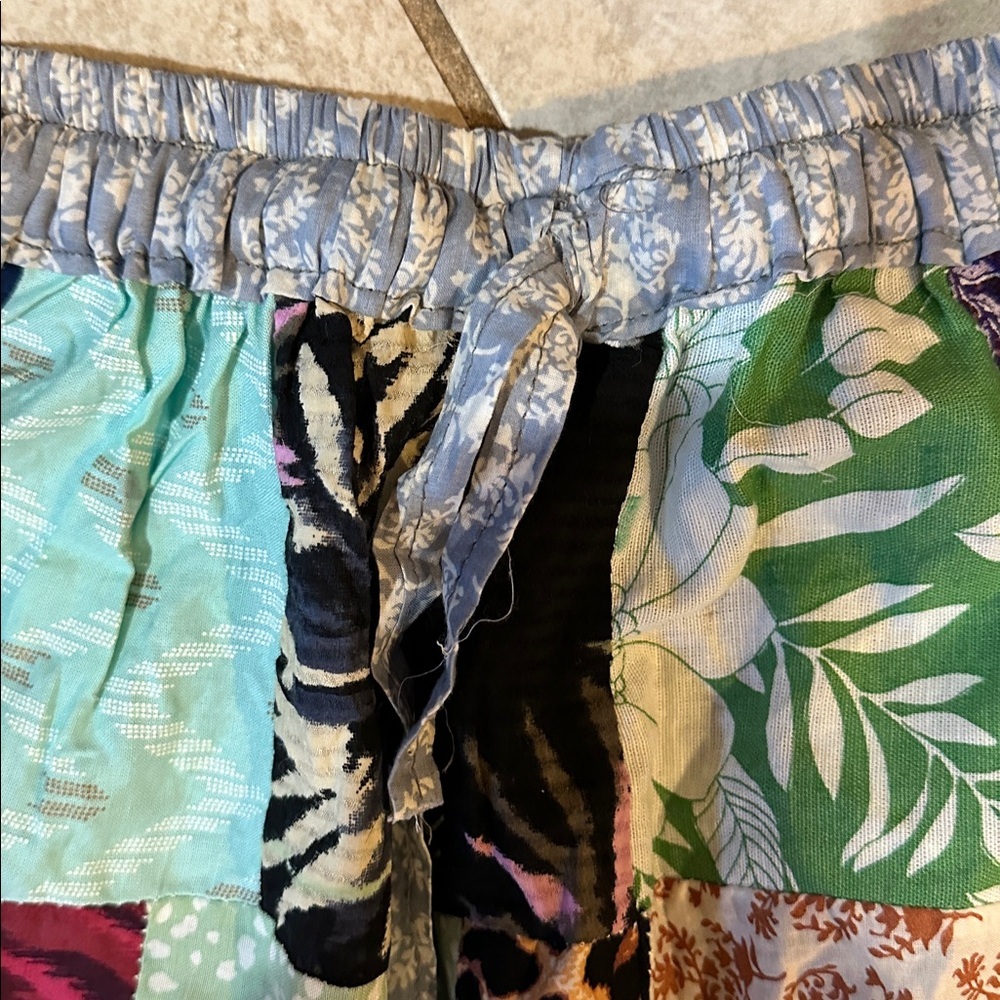 Vintage Handmade Boho Patchwork Harem Jogger Cargo Pants XS/S Kantha - Picture 3 of 6